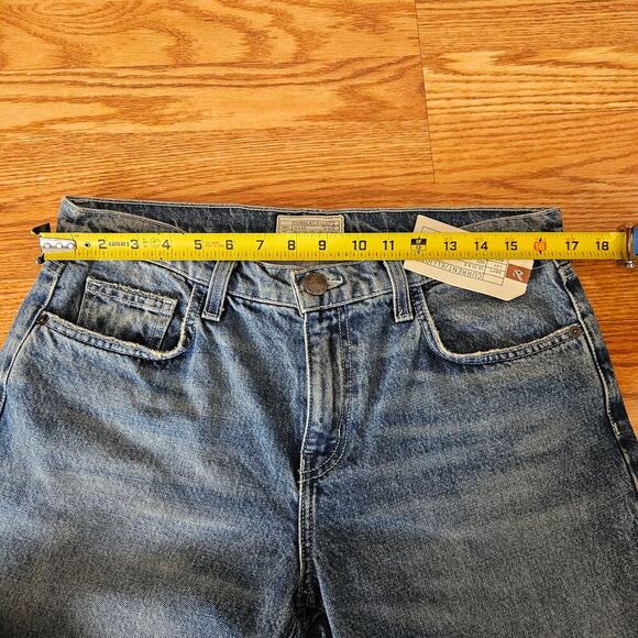 Current Elliott Kick Jean Light Sky with  Insert Raw Hem Crop Flare Jeans - Picture 3 of 8